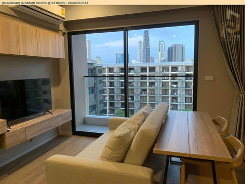 DL23080448 Condo for rent, Blossom Condo @ Sathorn - Charoenrat near BTS Surasak, ready to move in, call urgently 0656133286 LineID @655ebbvc