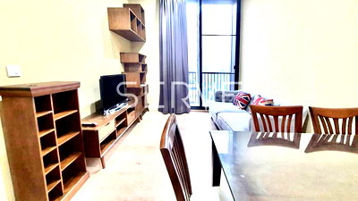 Condos for rent : 2 Beds 2 Baths Wooden Furniture High Fl. 20+ New Condo Close to BTS Asok and MRT Sukhumvit 550 m.-Noble BE19
