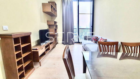 2 Beds 2 Baths Wooden Furniture High Fl. 20+ New Condo Close to BTS Asok and MRT Sukhumvit 550 m.-Noble BE19