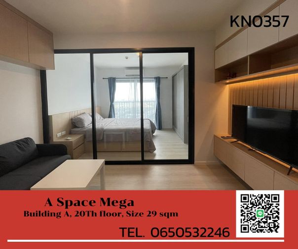 💥ให้เช่า คอนโด เอ สเปซ เมกา💥 โครงการใหม่ ติด ikea สนใจทักพูดคุยก่อนได้-KN0357