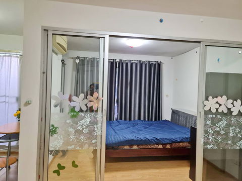 ให้เช่า D condo รัตนาธิเบศร์ ใกล้ MRT ไทรม้า ห้องถูกสุด ( ราคาแบบไม่ใช้รถ )