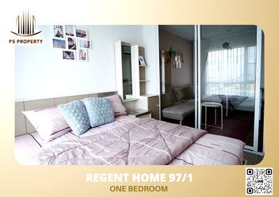 คอนโดให้เช่า : ให้เช่า 🔺Regent Home 97/1🔺 คอนโดใกล้ BTS บางจาก🚆 ห้องสวย เฟอร์นิเจอร์และเครื่องใช้ไฟฟ้าครบ **มีเครื่องซักผ้า**