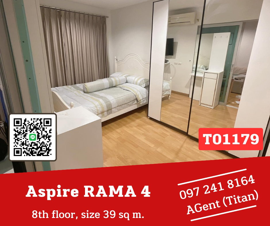 รูป 🔥🔥ด่วนจ้าา Aspire RAMA 4 📌ห้องกว้าง เฟอร์ครบ พร้อมเข้าอยู่ ชอบต่อรองหน้างานได้ !!! (T01179) - รูปที่ 1/8