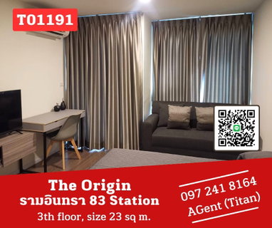 รูปภาพ 🎯The Origin Ramintra 83 Station, room available now, beautiful room, fully furnished, next to the BTS, very good price, ready to move in (T01191) 