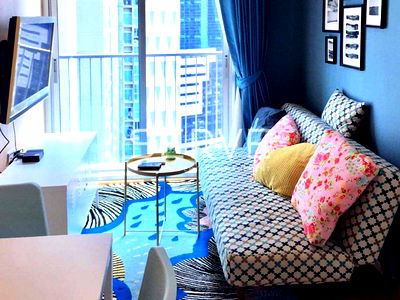 Condos for rent : Nice Room 1 Bed Swimming pool view High Fl.10+ Next to MRT Thailand Cultural Centre 80 m. / Condo For Rent Noble Revolve Ratchada 1