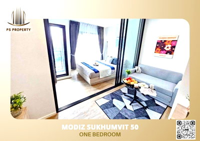 คอนโดให้เช่า : ให้เช่า ✨🔺MODIZ Sukhumvit 50🔺✨ ใกล้ BTS อ่อนนุช เฟอร์ครบพร้อมเครื่องใช้ไฟฟ้า ส่วนกลางดีมาก พร้อมเข้าอยู่!!