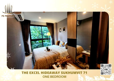 คอนโดให้เช่า : ให้เช่า📣The Excel Hideaway Sukhumvit 71📣 ห้องเพดานสูง เฟอร์นิเจอร์ เครื่องใช้ไฟฟ้าครบ ใกล้ BTS พระโขนง