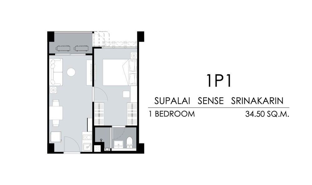 1P1 floor plan