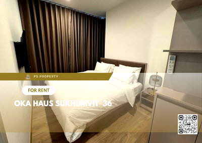 Condos for rent : For rent 🔥Oka Haus sukhumvit 36🔥 Beautiful room, decorated with furniture, complete electrical appliances, near BTS Thonglor.