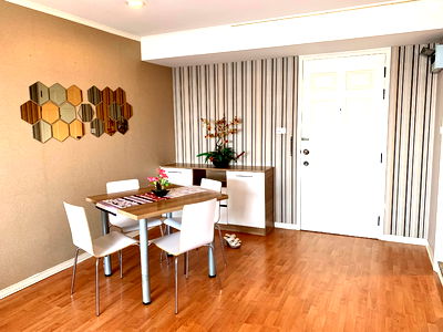 Condos for rent : LP44184  For rent Lumpini Ville Ramkhamheang 44,🔰2 bedrooms, 18th floor, Building A. 64 sqm. 18,000./month. 064-959-8900