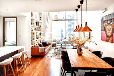 Condos for rent : Newly Renovated - Stylist Duplex 2 Bd. Unit with Unblock View of Sathorn-The Empire Place
