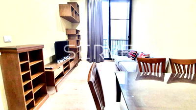 Condos for rent : 2 Beds 2 Baths Wooden Furniture High Fl. 20+ New Condo Close to BTS Asok and MRT Sukhumvit 550 m.@ Noble BE19