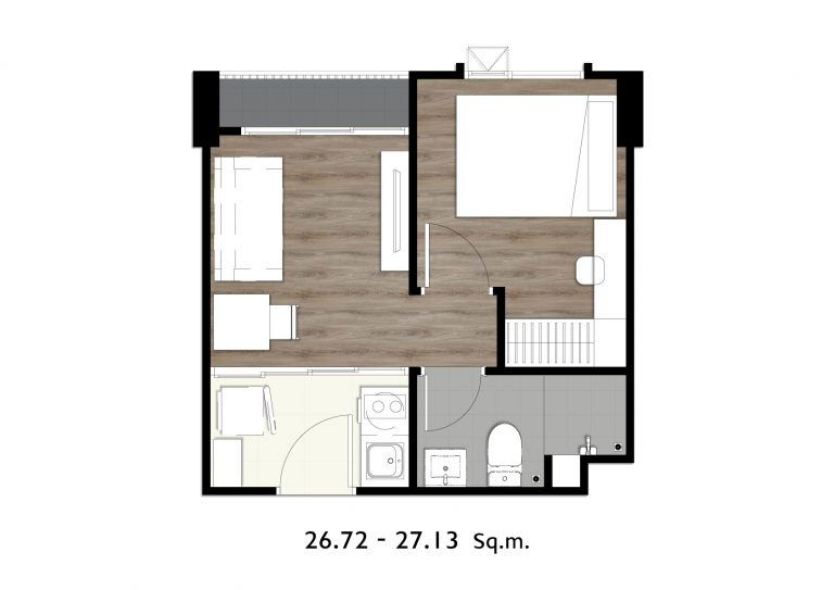 1 Bedroom floor plan