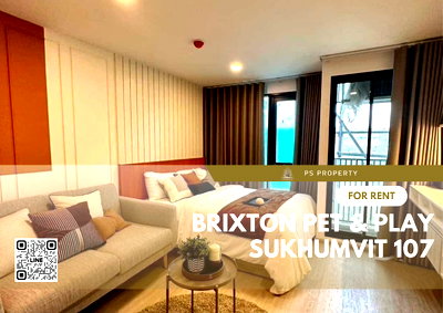 Condos for rent : For rent🔥BROMPTON Pet Friendly Sukhumvit 107🔥Can raise pets, has a Pet zone, furniture, complete electrical appliances. Near BTS Samrong 🚆✨