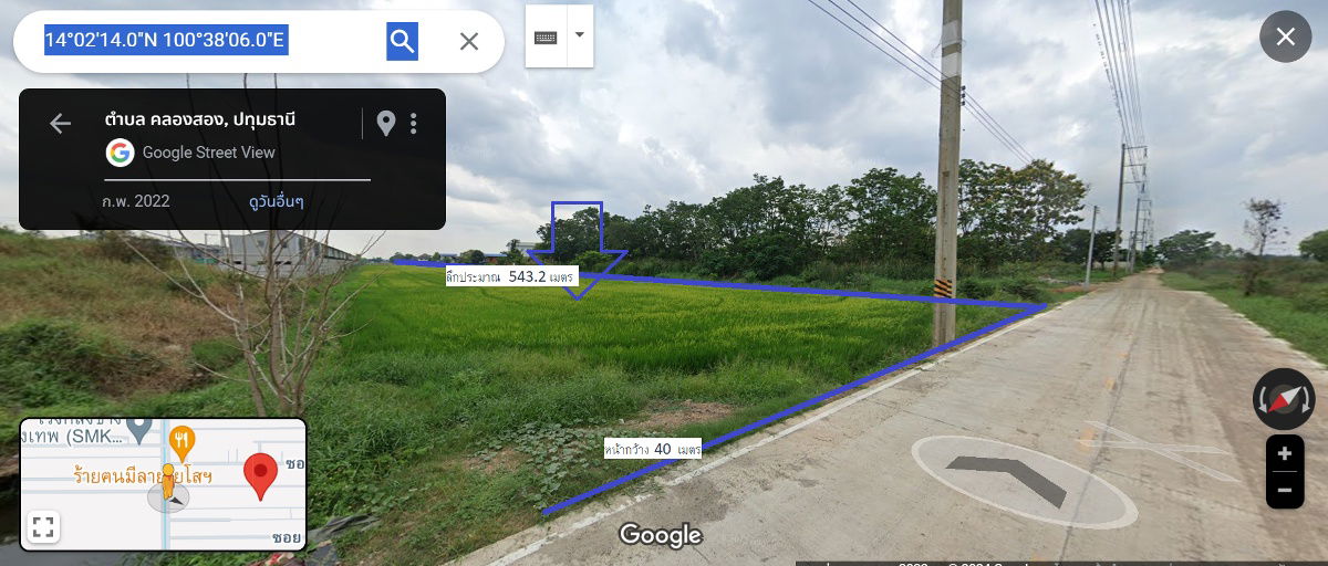 รูป ขายที่ดินคลองสอง คลองหลวง ปทุมธานี แปลงสวย รูปสี่เหลี่ยมผืนผ้า ขนาด 13-2-77 ไร่ - รูปที่ 1/6