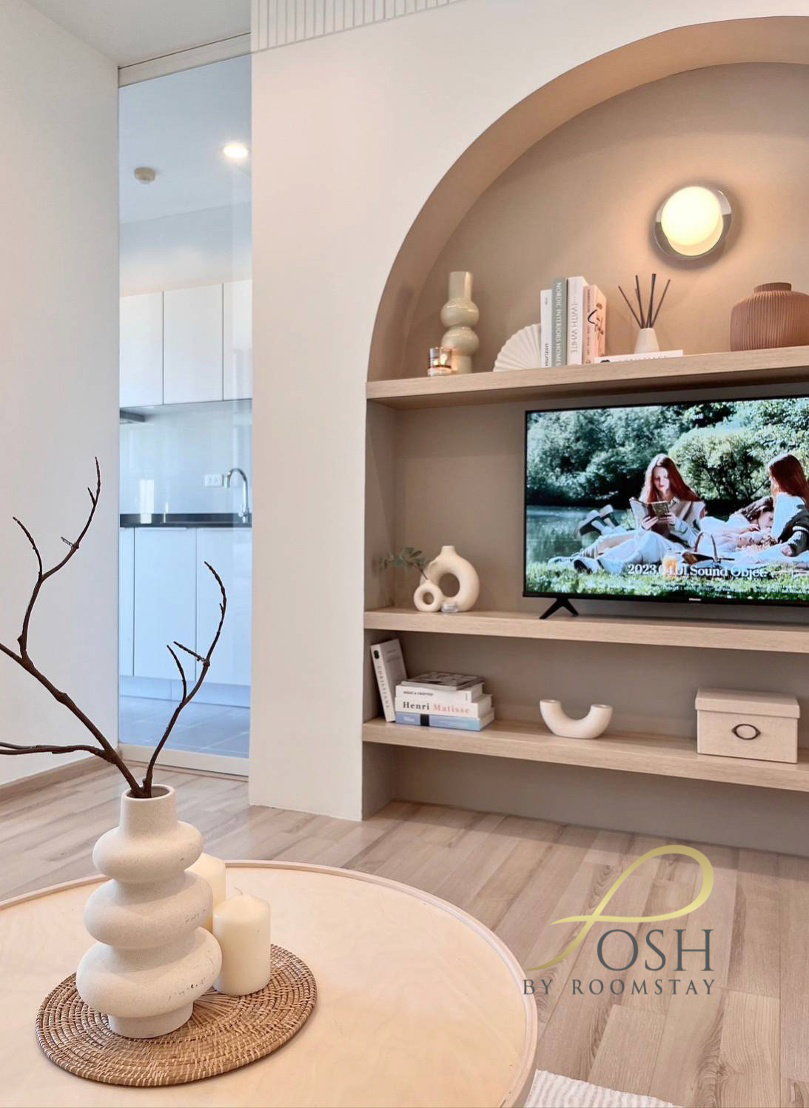 Condo for sale next to the main road (bypass), The Base Uptown, newly renovated, fully built-in furniture. Ready to move in. 6th floor, pool view.