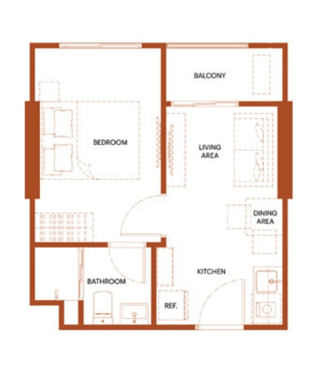 1 Bedroom floor plan