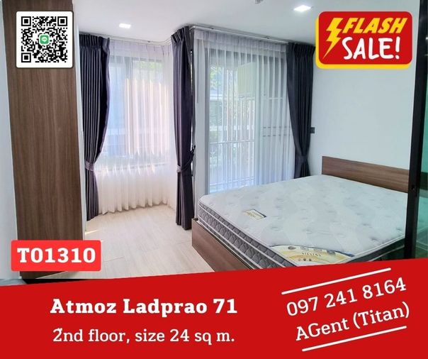 🎯Atmoz ลาดพร้าว 71  🔥🔥 ห้องสวย เฟอร์ครบ ส่วนกลางอลังการ พร้อมเข้าอยู่ ชอบมาคุยหน้างานจ้าา (T01310)