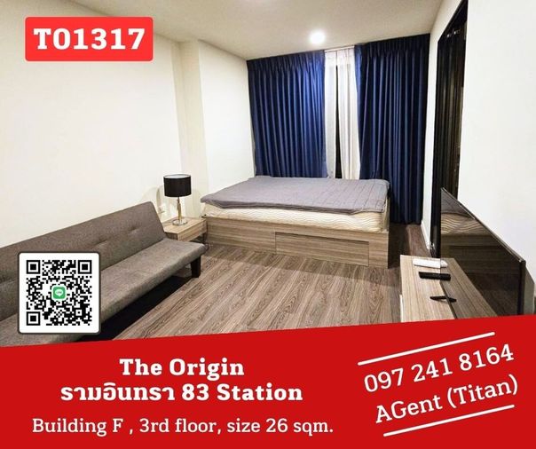 🎯The Origin รามอินทรา 83  ห้องใหม่ ห้องมุมด้วย walk in closet,   เฟอร์ครบ พร้อมอยู่   ชอบต่อรองหน้างานได้
