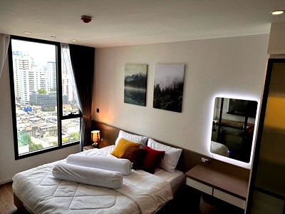Condos for rent Big C Super Center Ratchadamri : MB4106 MUNIQ Sukhumvit 23 Beautiful room, complete electrical appliances-furniture, convenient travel, ready to move in, near BTS Asoke.