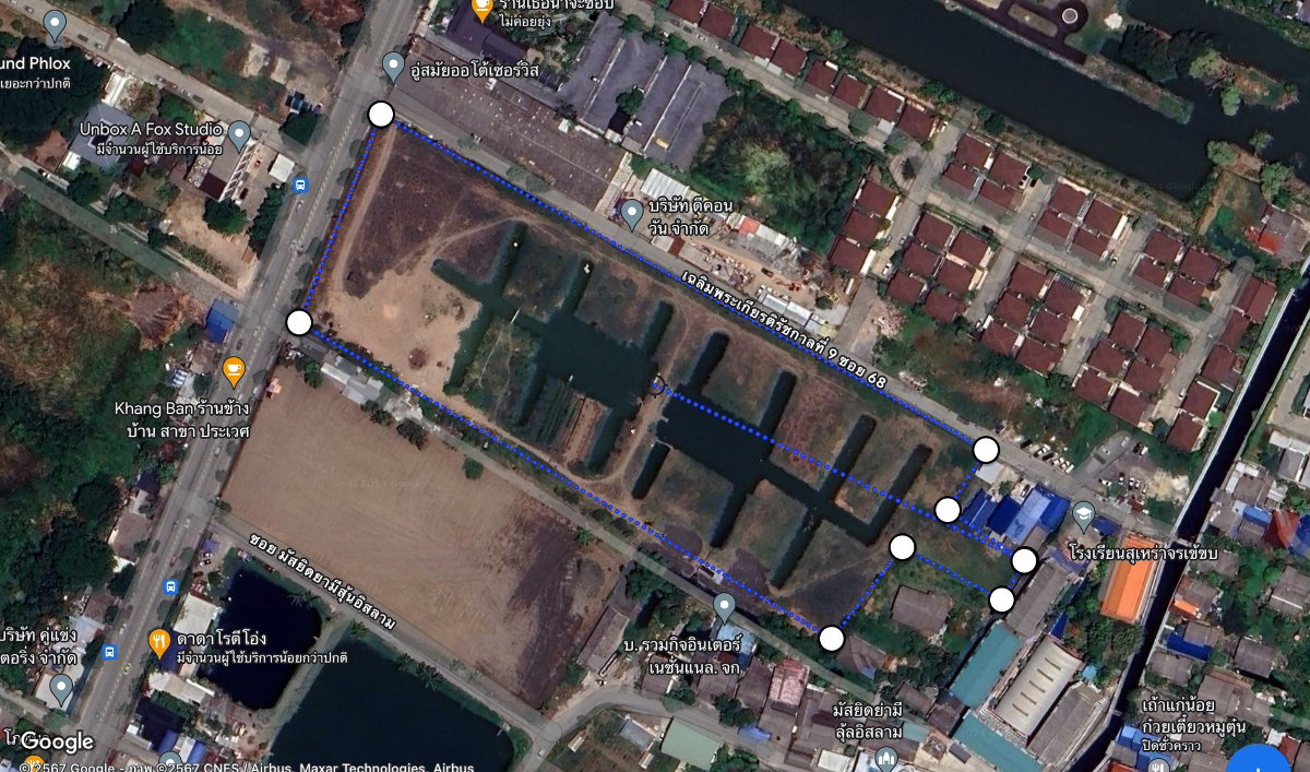 LTH9988 – Land FOR SALE in Chaloem Phrakiat Rama 9 Size 6000 Sq.W Near ARL Ban thap Chang station ONLY 420 MB