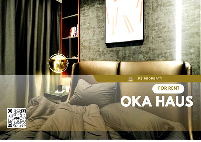 Condos for rent : For rent 📣Oka Haus📣 2 bedrooms, furniture, complete electrical appliances. Convenient transportation near BTS Thonglor.