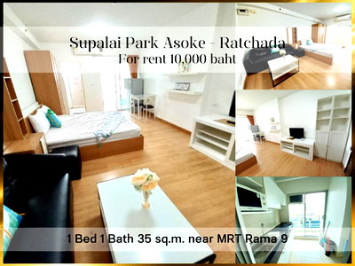 Condos for rent : Condo for rent, studio fully furnished  Supalai Park Asoke-Ratchada, 35 sqm near MRT Rama9 separate kitchen 