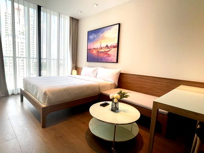 Condos for rent MRT Sukhumvit : PGPP101  Park Origin Phrom Phong, 10th floor, city view, 29 sq m., studio, 1 bathroom, 22,000 baht. 064-959-8900