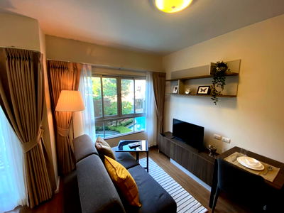 เช่าคอนโด ม.เกษตรศาสตร์ ศรีราชา : ให้เช่า D Condo Bliss ศรีราชา  ราคา 7,00 ชั้น2 ห้องไม่ร้อน**วิวสระสวยสุดในโครงการ 🏖