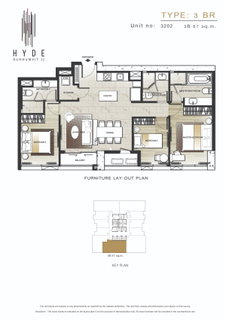 For sale condo Hyde Sukhumvit 11 3 Bed hight floor (S03-1794)