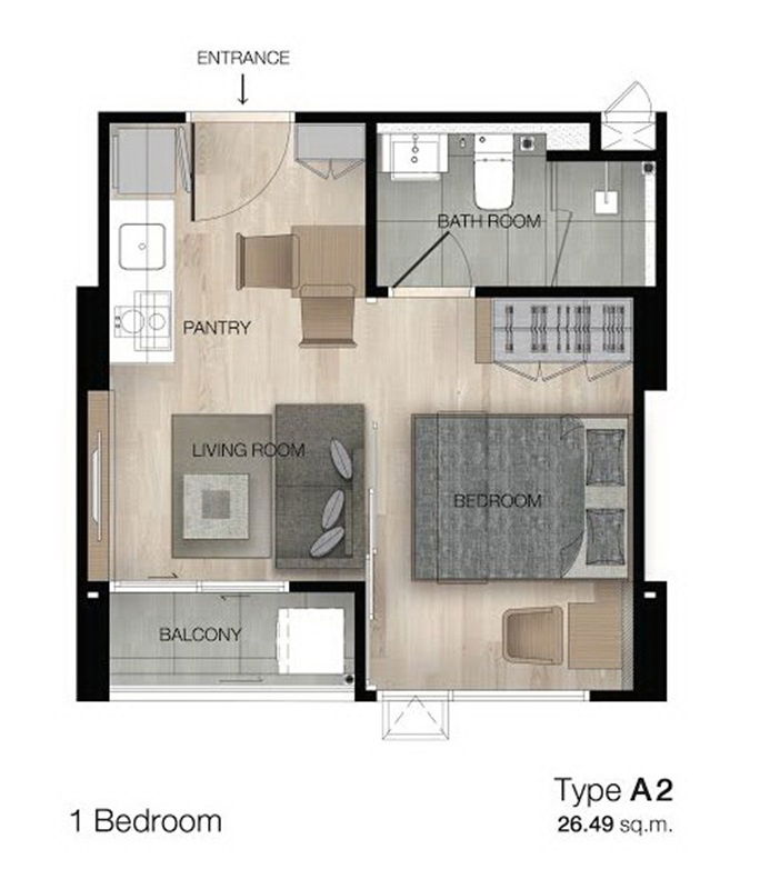 1 Bedroom floor plan