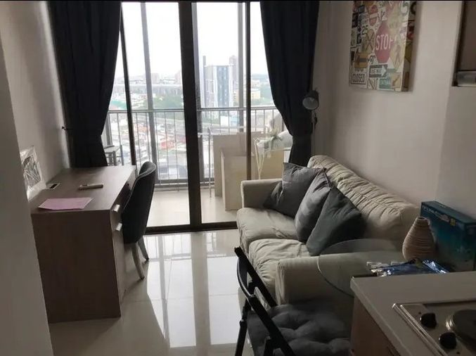 IDMX114 Condo for rent Ideo Mix Sukhumvit 103, 16th floor, Building B, city view, 30 sq m., 1 bedroom, 1 bathroom, 15,000 baht. 064-959-8900