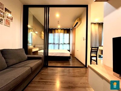 คอนโดให้เช่า : Rent The Base Park West 26 ตรม. ห้องสวย เฟอร์ครบ มีเครื่องซักผ้า 12,000 บาท