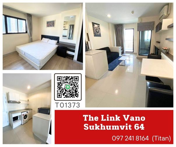 🔥🔥 The Link Vano Sukhumvit 64 ห้องใหญ่ ใกล้ BTS พร้อมอยู่ เฟอร์ครบ ชอบมาคุยหน้างานจ้าา (T01373)