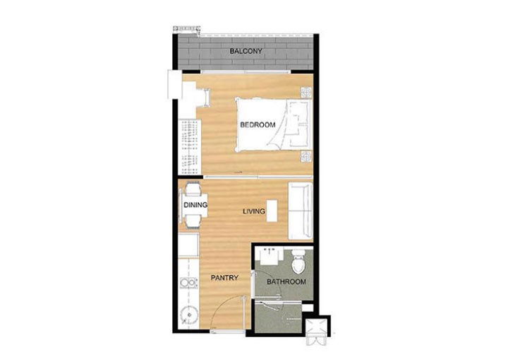1 Bedroom floor plan