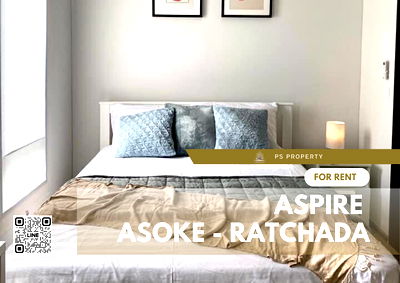 Condos for rent : For rent 💥Aspire Asoke - Ratchada💥Beautiful room Fully furnished Built-in, ready to move in, near MRT Rama 9🚆