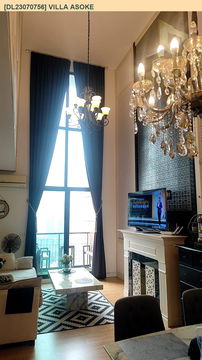 DL23070756 Condo for rent, Villa Asoke near MRT เพชรบุรี, ready to move in, call urgently 0656133286 LineID @655ebbvc