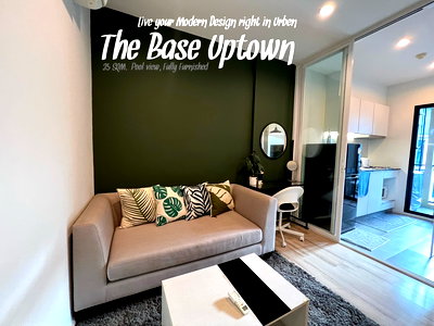 Condos for rent Satree Phuket School : Owner rents out the room himself, 6-month contract, The Base Uptown, The Base Uptown, near Lotus Intersection, Bypass - 4th floor, swimming pool view