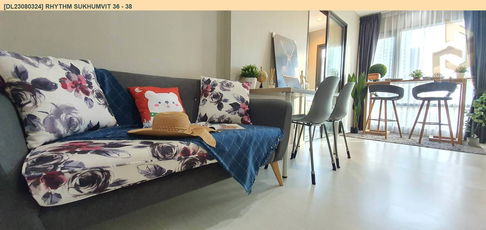 DL23080324 Condo for rent, Rhythm Sukhumvit 36 - 38 near BTS Thong Lo, ready to move in, call urgently 0656133286 LineID @655ebbvc