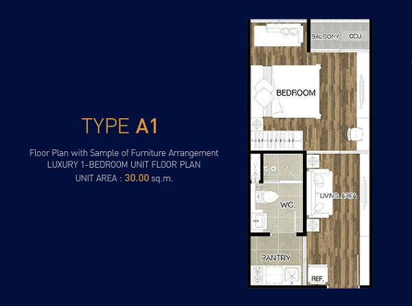 1 Bedroom floor plan