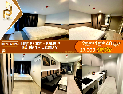 Condos for rent : DL24060097 Condo for rent, Life Asoke - Rama 9 near MRT พระราม 9, ready to move in, call urgently 0800343450 LineID @655ebbvc