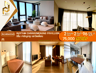 Condos for rent : DL24060265 Condo for rent, RHYTHM CHAROENKRUNG PAVILLION near BTS สะพานตากสิน, ready to move in, call urgently 0653619502 LineID @897iyzll
