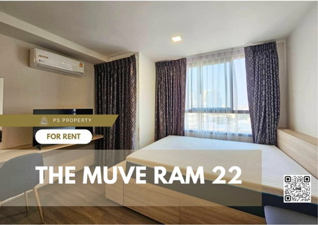 รูปภาพ For rent 🌟THE MUVE RAM 22🌟Beautiful room, decorated. Complete with furniture and electrical appliances. 📍Good location, convenient travel.