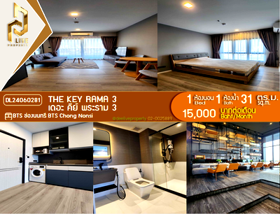 คอนโดให้เช่า : DL24060281 ให้เช่าคอนโด เดอะ คีย์ พระราม 3 (The Key Rama 3) ใกล้ BTS ช่องนนทรี พร้อมเข้าอยู่ โทรด่วน 0653619502 LineID @952jdxxk