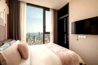 Condos for rent :  LJM138 Condo for rent, The Line Chatuchak-Mochit, 40th floor, south side, city view, 27 sq m., 1 bedroom, 1 bathroom, 22,000 baht. 064-959-8900
