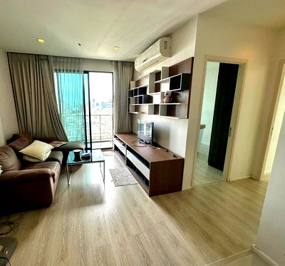 Condos for rent MRT Sutthisan : QUN106 Condo for rent, Quinn Ratchada, Building B, 27th floor, city view, 70 sq m., 2 bedrooms, 1 bathroom, 38,000 baht, 064-959-8900