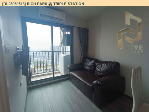 DL23060518 Condo for rent, Rich Park @ Triple Station near รถไฟสถานีหัวหมาก, ready to move in, call urgently 0638692663 LineID @534wlwof