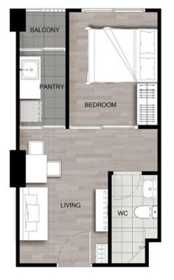 1 Bedroom floor plan