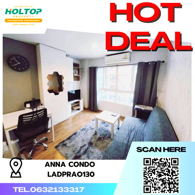 Condos for rent Lat Phrao 130 :  #K147 💥📌For rent Anna condo ladprao 130 Pet friendly 