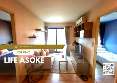 Condos for rent : For rent ✨ Life Asoke ✨ 2 bedrooms, 2 bathrooms, complete furniture and electrical appliances, near MRT.